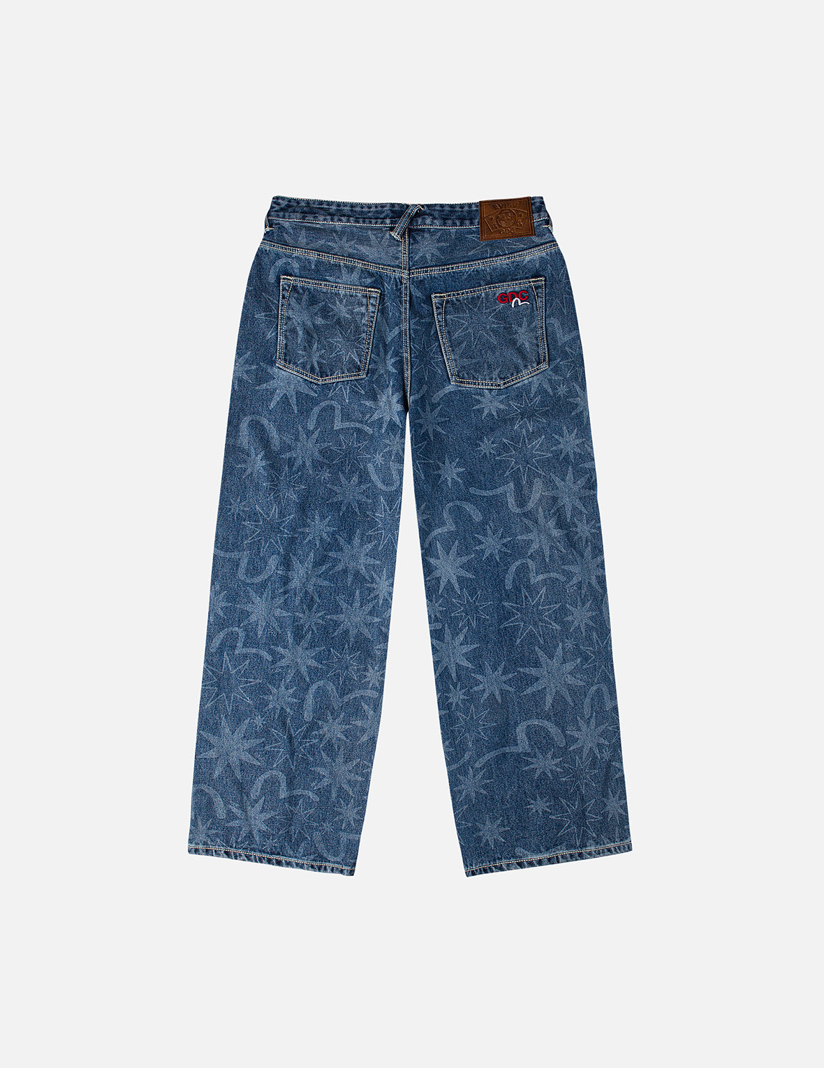EVISU X GDC Allover Washed Print Relax Fit Jeans